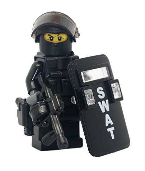 SWAT Police Riot Control Officer - Modern Brick Warfare Custom Minifigure