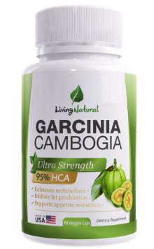 Living Natural 95% HCA Pure Garcinia Cambogia Extract - BUY 3 GET 20% OFF | BUY 2 GET 10% - Weight Loss Supplement
