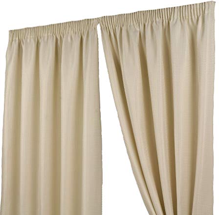 Impressions Waffle Natural Fully Lined Readymade Curtain Pair 90x72in(228x182cm)