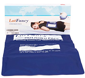 LotFancy Reusable Hot or Cold Gel-Pack - Soft and Comfortable Heating or Cooling Therapy for Sprains, Muscle or Joint Pain, Arthritis, Bruises, Fever, Etc. (11.5 X 15 inch)