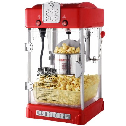 Great Northern Popcorn Machine Pop Pup 2-12oz Retro Style Popcorn Popper