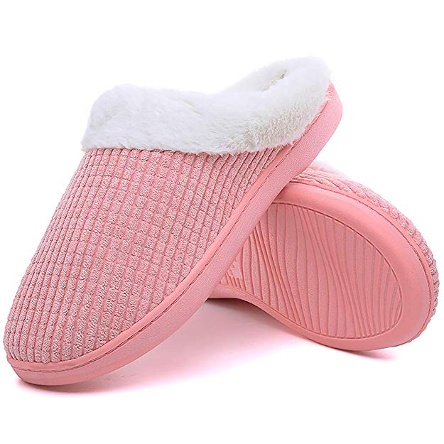 Slippers for Women/Men Indoor Comfort House Shoes Memory Foam Outdoor Shoes for House Hotel Traveling (Striped, Plaid)
