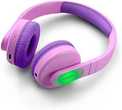 Philips Wireless Headphones for Kids/Bluetooth, Padded and Comfortable, 28 hours Playtime, Volume Limited/Philips On-Ear Headphones TAK4206PK / 00