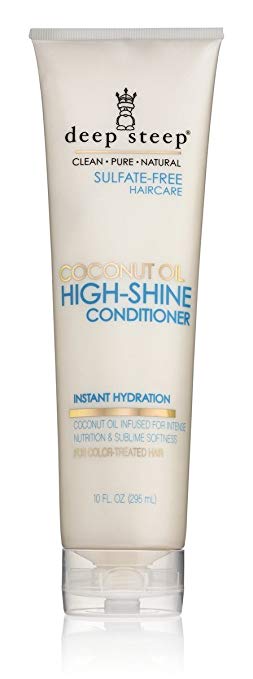 Deep Steep Coconut Oil High Shine Conditioner with Organic Coconut Oil, Sulfate Free, Vegan, Gluten Free, Non GMO, No Parabens or Chemical Preservatives, 100% Natural Ingredients