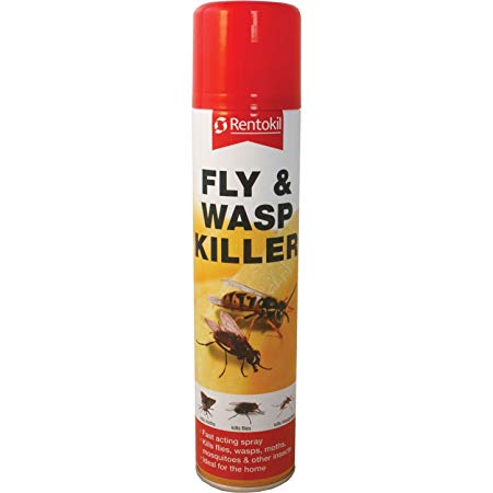FLY & WASP KILLER AEROSOL SPRAY BY RENTOKIL. 300ml