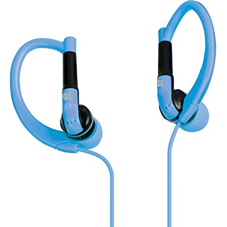 Promate Gaudy Sports Clip In-Ear Headphones/Sports earphones with Mic/Remote and Adjustable Ear Hooks Compatible with iPhone and Android Devices - Blue