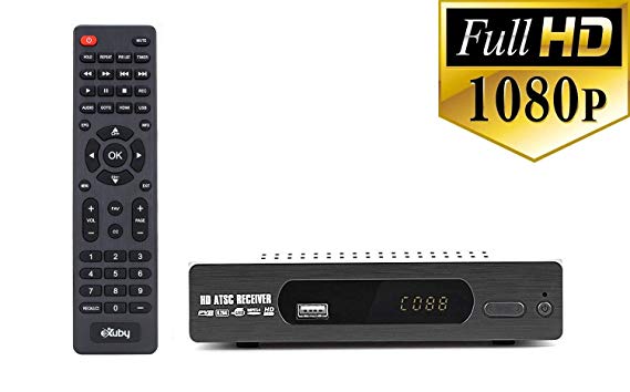 Digital DTV Converter Box for Recording and Viewing Full HD Digital Channels Free (Instant or Scheduled Recording, 1080P HDTV, HDMI Output, 7 Day Program Guide and LCD Screen) Includes RCA Cable
