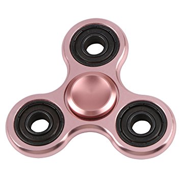 EVERMARKET Premium Tri-Spinner Fidget EDC ADHD Focus Toy Ultra Durable High Speed Precision Metal Aluminium Alloy Material，Rose Gold