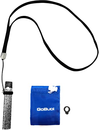 GOBUDi Lanyard Necklace Compatible with JUUL BLU or Similar Sized Vape Pens (Black)