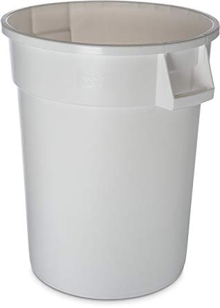 Carlisle 34103202 Bronco Round Waste Container Only, 32 Gallon, White