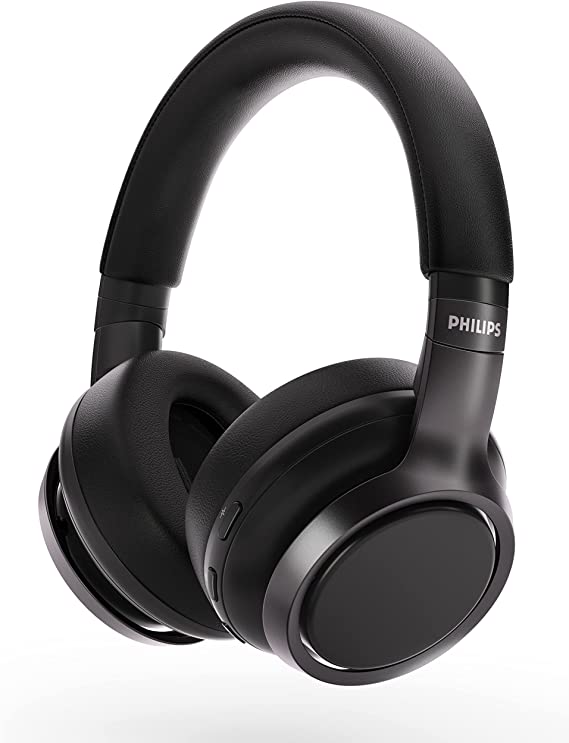 Philips H9505 Hybrid Active Noise Canceling (ANC) Over Ear Wireless Bluetooth Pro-Performance Headphones, Comfort Fit and 27 Hours of Playtime, Dual Device Connect, Alexa Built-in (TAH9505BK)