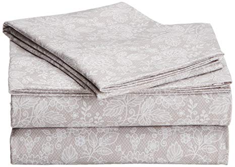 Shavel Home Products Micro Flannel Sheet Set, Twin, Enchantment Taupe