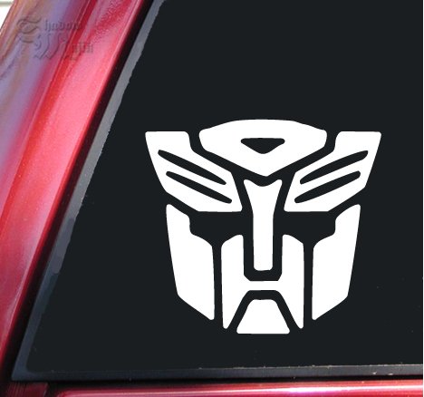 Transformers Autobot Vinyl Decal Sticker (6" X 5.5", White)