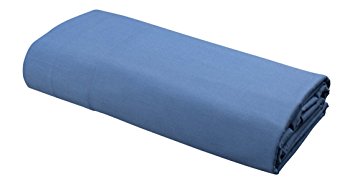 FLAT Sheet by DELANNA 100% Cotton Percale Weave Top Sheet Crisp, Comfortable, Breathable, Soft and Durable (Twin, Serenity Blue)