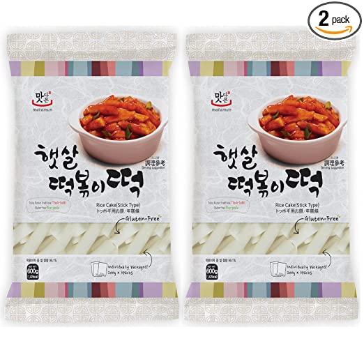 Korean Rice Cake Tteokbokki Stick – 2 Pack ( 3 Individual Package X 2 Pack ) Vegan Non-GMO Gluten Free Tteok Pasta떡볶이21.16 oz by Unha's Asian Snack Box (3 Count (Pack of 2))