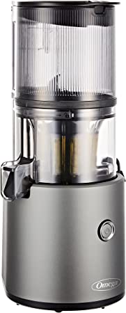 Omega Juicer JC2022GY11 Slow Masticating Cold Press Vegetable and Fruit Juice Extractor Effortless Series for Batch Juicing with Extra Large Hopper for No-Prep, 68-Ounce Capacity, 150-Watts, Gray