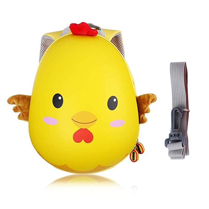 DOHIKER - Kids Backpack Waterproof Backpack 3 to 6 Year Old Kids Cute Cartoon Animals with Safe Strap for Outdoor Travel and School (Chick)
