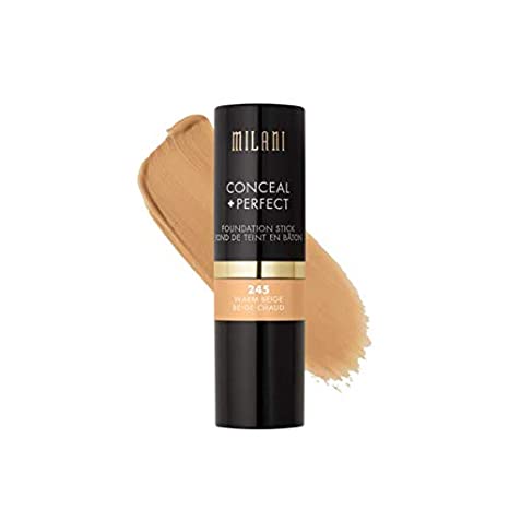 Milani Conceal   Perfect Foundation Stick - Warm Beige (0.46 Ounce) Vegan, Cruelty-Free Cream Foundation - Cover Under-Eye Circles, Blemishes & Skin Discoloration for a Flawless Finish