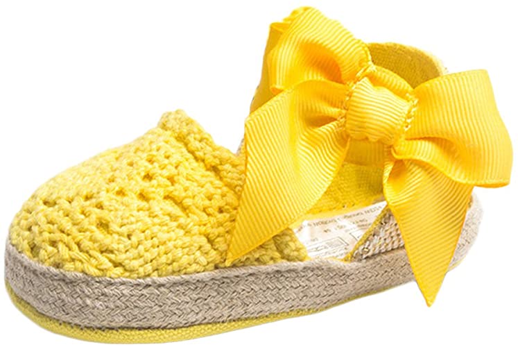 ESTAMICO Infant Girls' Net-Yarn Lace Bow Sandals