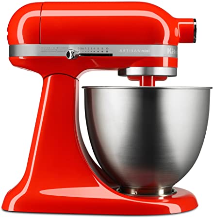 KitchenAid KSM3311XHT Artisan Mini Series Tilt-Head Stand Mixer, 3.5 quart, Hot Sauce