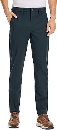 CRZ YOGA Men's All Day Comfy Golf Pants - 30"/32"/34" Quick Dry Lightweight Work Casual Trousers with Pockets