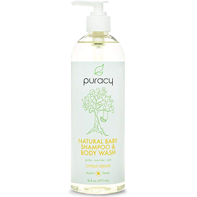 Puracy Natural Baby Shampoo & Body Wash, Tear-Free, Hypoallergenic, Sulfate-Free, 473 mL