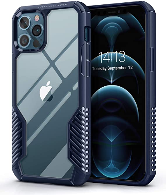 MOBOSI Vanguard Armor Compatible with iPhone 12 Case/iPhone 12 Pro Case, Rugged PC Shock-Absorbing Military Grade Drop Protection Cover Case for iPhone 12/12 Pro 6.1 Inch 2020 (Blue)