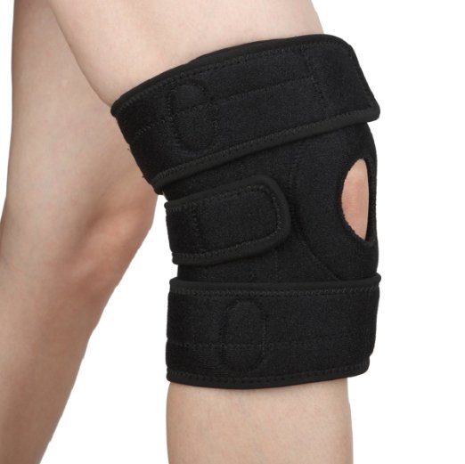 Alaska Bear Knee Brace Adjustable Fit Support - Breathable Neoprene Knee Support Brace Helps with Running Walking Mountaineering Meniscus Tear and Arthritis One Size-Single