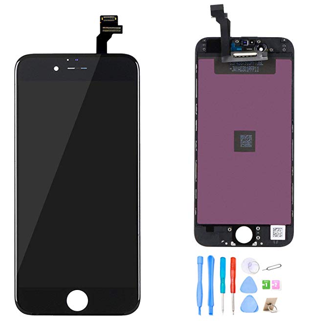recyco Compatible LCD Screen Replacement Black for iPhone 6 4.7" Digitizer Touch Screen Full Assembly Set with Free Tools