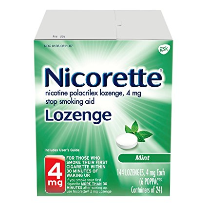 Nicorette Nicotine Lozenge, Stop Smoking Aid, 4mg, Mint Flavor, 144 Count