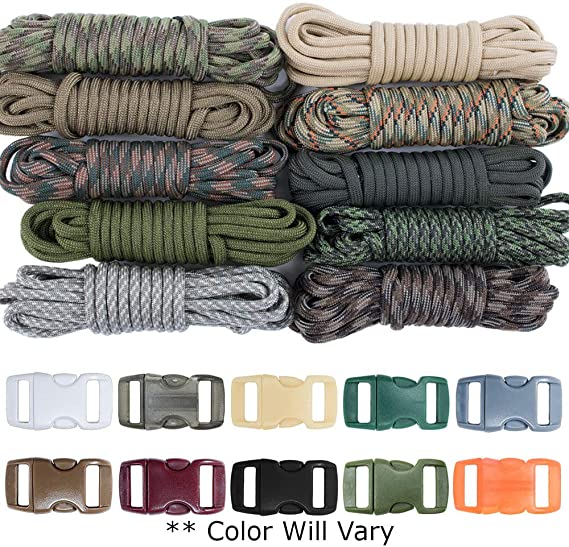 West Coast Paracord Zesty 550lb Paracord Crafting Kit – Make a Variety of Paracord Crafts – Type III Paracord (Zesty Camo, 100 Feet)