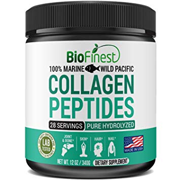 Biofinest Premium Marine Collagen Peptides Powder - Wild Caught Snapper - Non-GMO - Pure Hydrolyzed - Premium Unflavored Fish Supplement for Bone, Joint, Hair, Anti-Aging and Digestive Health (12oz)