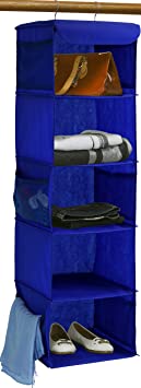 Simple Houseware 5 Shelves Hanging Closet Organizer, Dark Blue