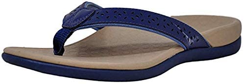 Vionic Women's Tide Perf Toe-Post - Ladies Flip Flops with Concealed Orthotic Arch Support