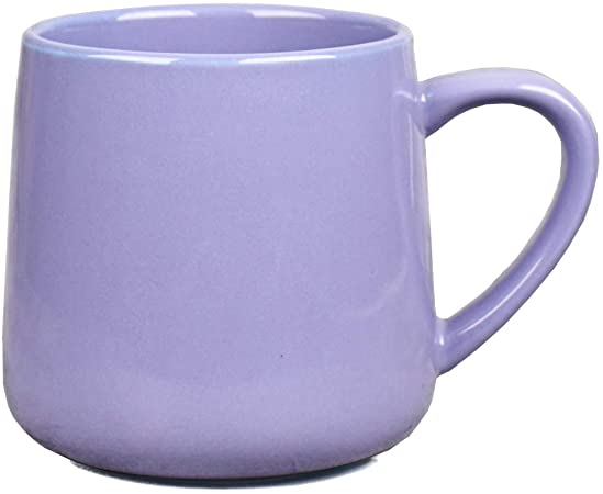 Bosmarlin Glossy Ceramic Coffee Mug, Tea Cup for Office and Home, 18 oz, Suitable for Dishwasher and Microwave, 1 Pack (Purple)