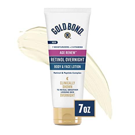 Gold Bond Age Renew Retinol Overnight Body & Face Lotion, With Retinol & Peptide Complex, 7 oz.