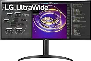 LG 34WP85CN-B 34 Inch QHD(3440 x 1440) Curved Monitor with UltraWide 5ms 60Hz Display, AMD FreeSync, USB Type C, Black