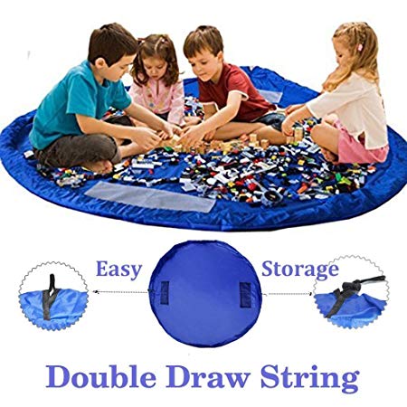 BigNoseDeer Toy Storage Bag,Children Play Mat 60 inch(150cm) Foldable baby Kids Rug Portable Child Toy Organizer