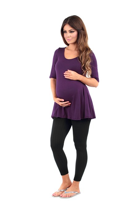 R&C Women's Draped Maternity Tunic Top - Made in USA