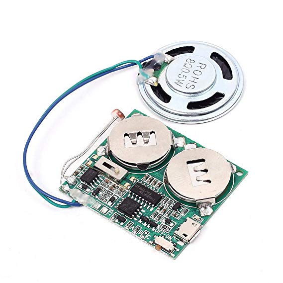 Icstation DIY Light Sensor Sound Module micro USB Music Player for Talking Greeting Card Creative Gifts 8M Memory w/Speaker