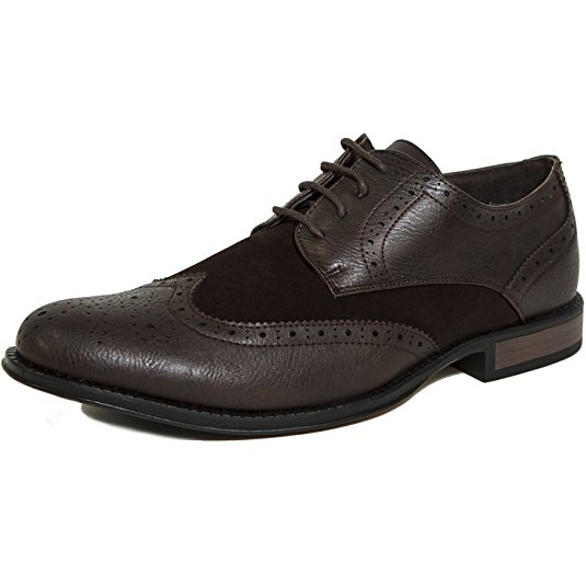 Alpine Swiss Men's Zurich Wing Tip Oxfords Two-tone Brogue Medallion