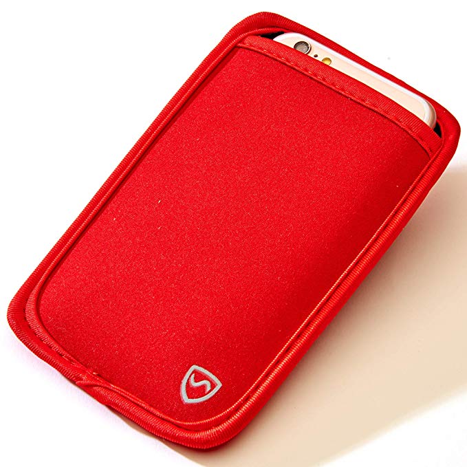 SYB Phone Pouch, EMF Protection Sleeve for Cell Phones (Red, for Phones up to 2.75" Wide)