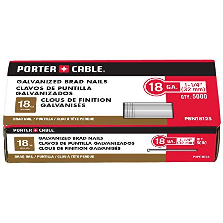 PORTER-CABLE PBN18125 18 Gauge 1-1/4-Inch Brad Nail (5000-Pack)