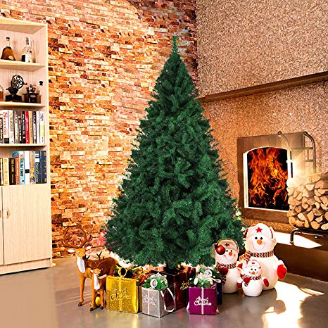 Dporticus 6 Foot Eco-Friendly Artificial Christmas Pine Tree with Solid Metal Legs 800 Tips Full Tree (Green)