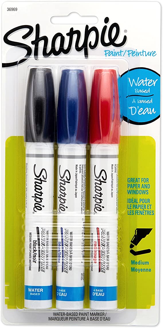 Sharpie Water-Based Medium Point Paint Markers, 3 Colored Markers(36969)