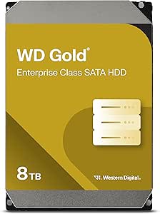 Western Digital 8TB WD Gold Enterprise Class Internal Hard Drive - 7200 RPM Class, SATA 6 Gb/s, 256 MB Cache, 3.5" - WD8005FRYZ