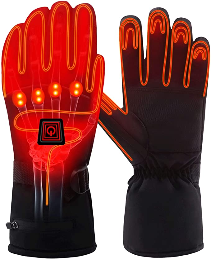 QILOVE 7.4V Electric Heated Gloves for Arthritis Hands Men's Cold Weather Gloves Women's Hand Warmers with Rechargeable Battery Pack for Motorcycling/Skiing/Hunting/Camping Winter Thermal Gloves