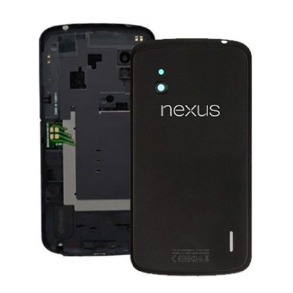 Battery Door Cover Back Housing with NFC Chip For LG Google Nexus 4 E960 OEM NEW (Black)