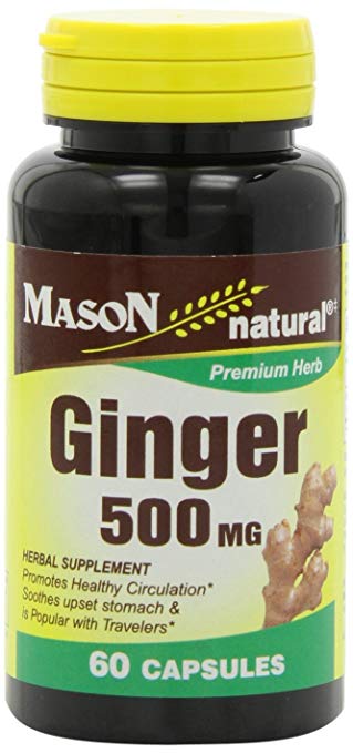 Mason Natural Ginger 500 Mg Capsules, 60 Count Bottle
