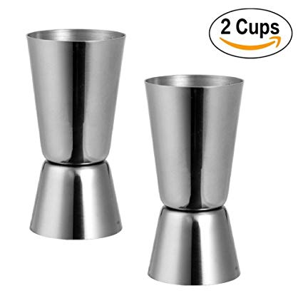 Sunerly Stainless Steel 25/ 50 ml Jigger Bar Craft Dual Spirit Measure Cup Peg Measuring Cup for Bar Party Wine Cocktail Drink Shaker